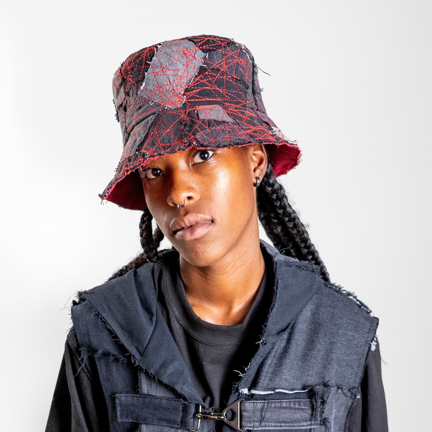 Black W/ Red Stitching