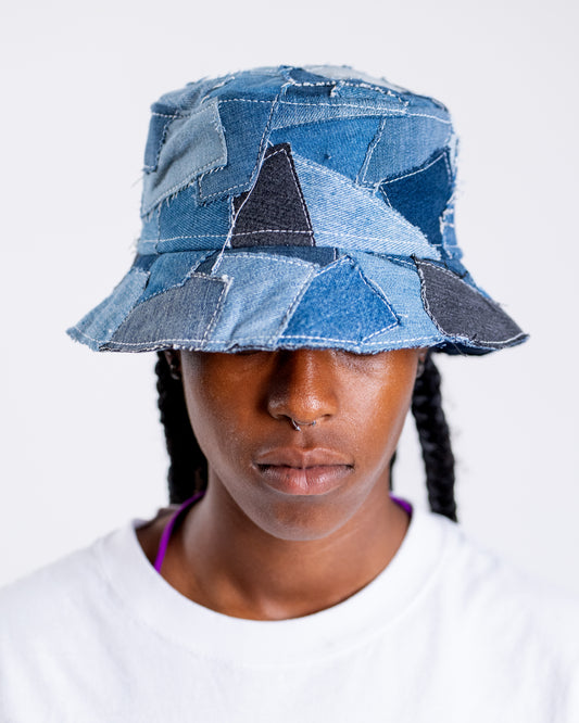 Blue W/ White stitching