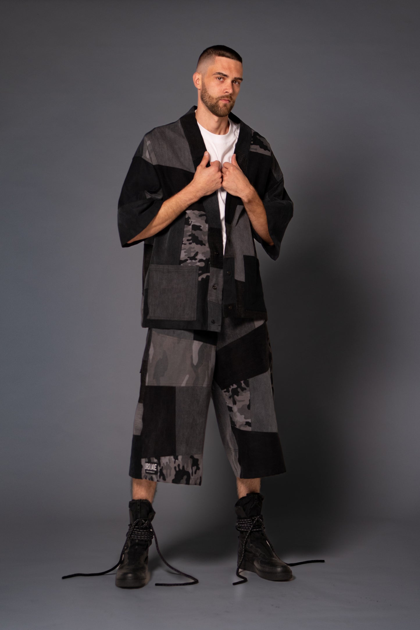 Black Camo Kimono