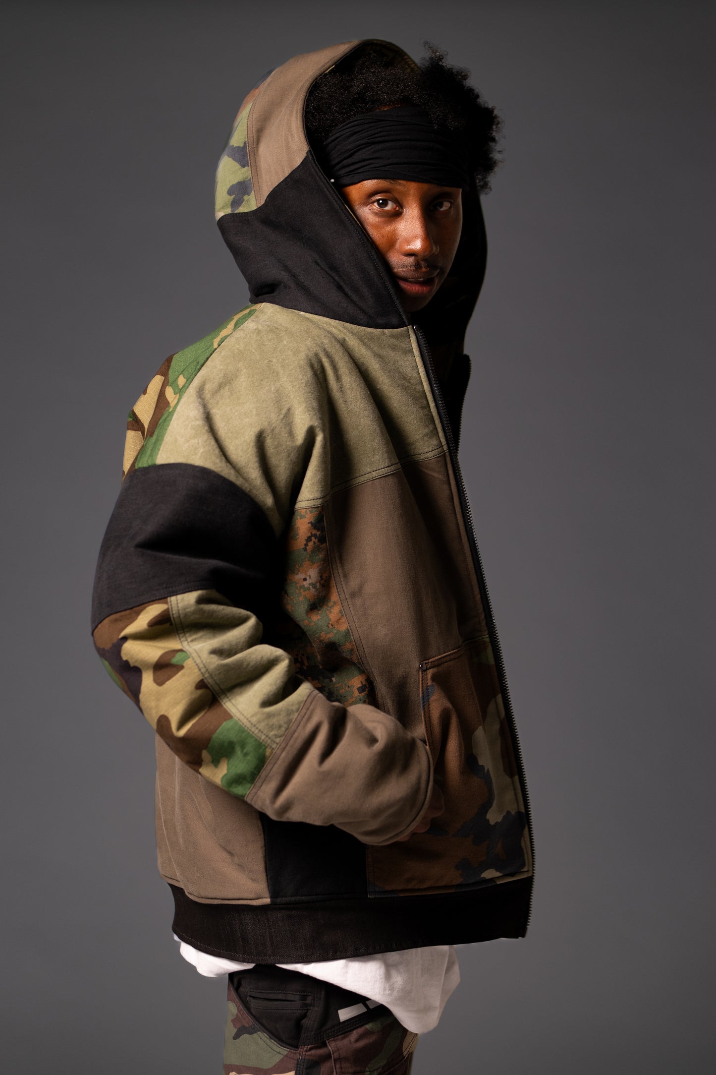 Quilted Camo Patchwork Jacket