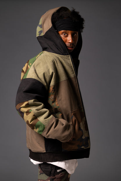Quilted Camo Patchwork Jacket