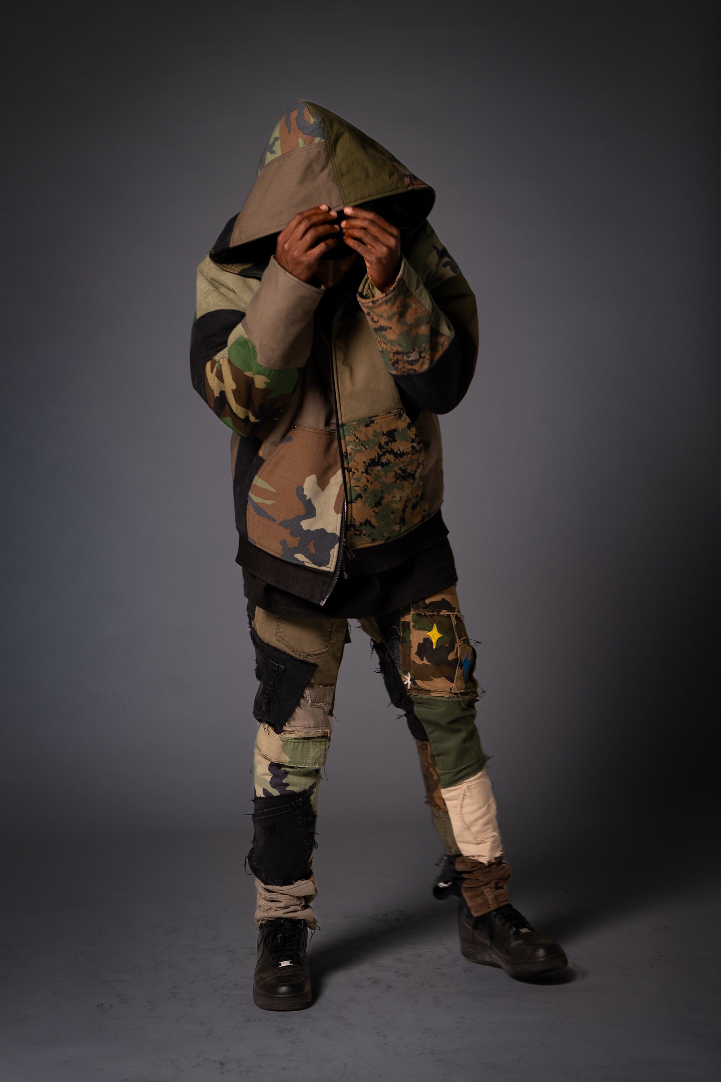 Quilted Camo Patchwork Jacket
