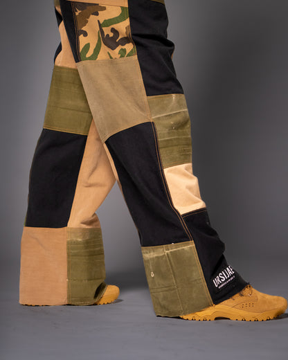 Vintage Dark Patchwork Camo Oversized Pants